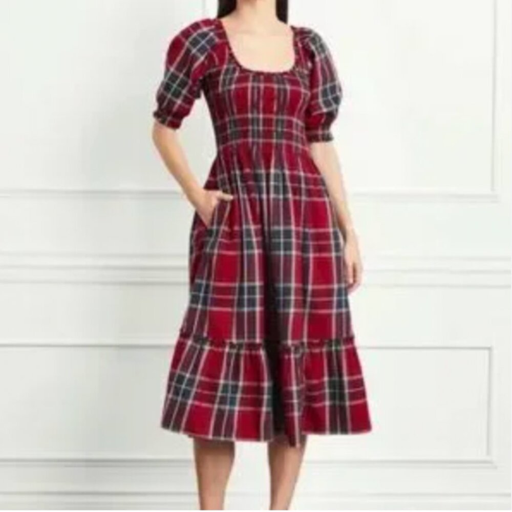 Hill House The Louisa Nap Dress - Red Tartan, Small